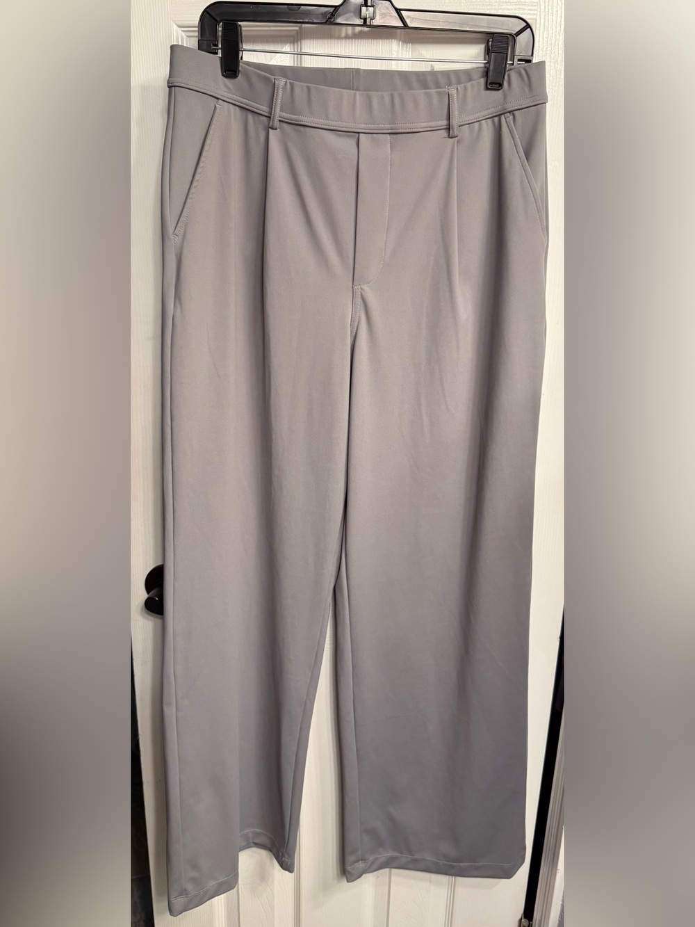 HALARA Light Gray Wide-Leg work Pants large tall